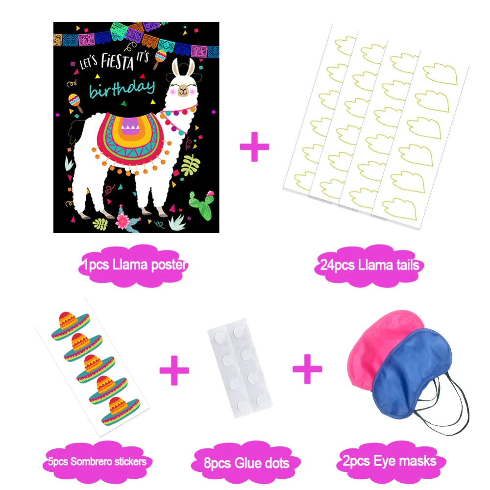 Mexica Pin the Tail on The Llama Game вечерние баннеры из альпаки украшения для детского дня