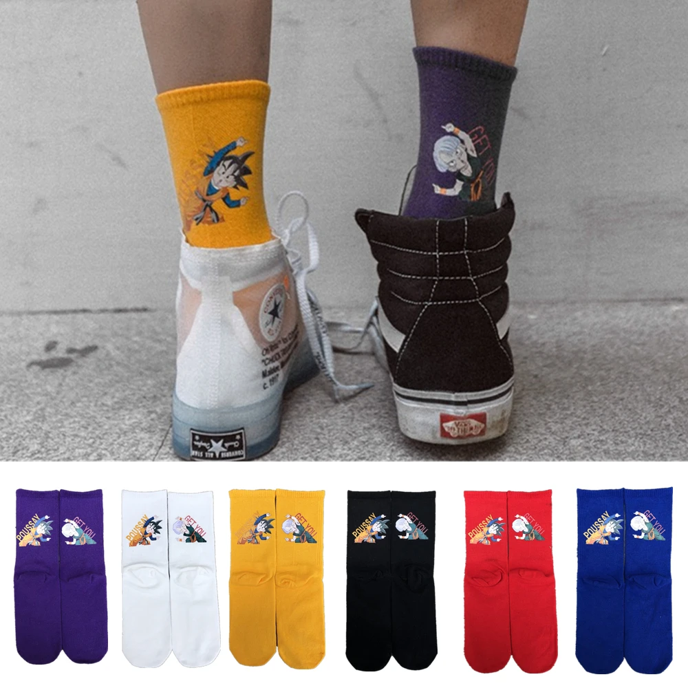 Мужские осенние забавные носки с героями мультфильмов «турки», «Сон Гоку», «Жемчуг дракона», «Z», «Harajuku», «японское аниме», модные носки для скейтборда