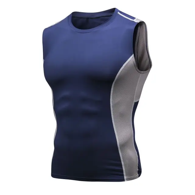 US $5.72 Gym Clothing Quickly Dry Sleeveless Summer Workout Running Vest Sports Shirt Men Compression Fitnes