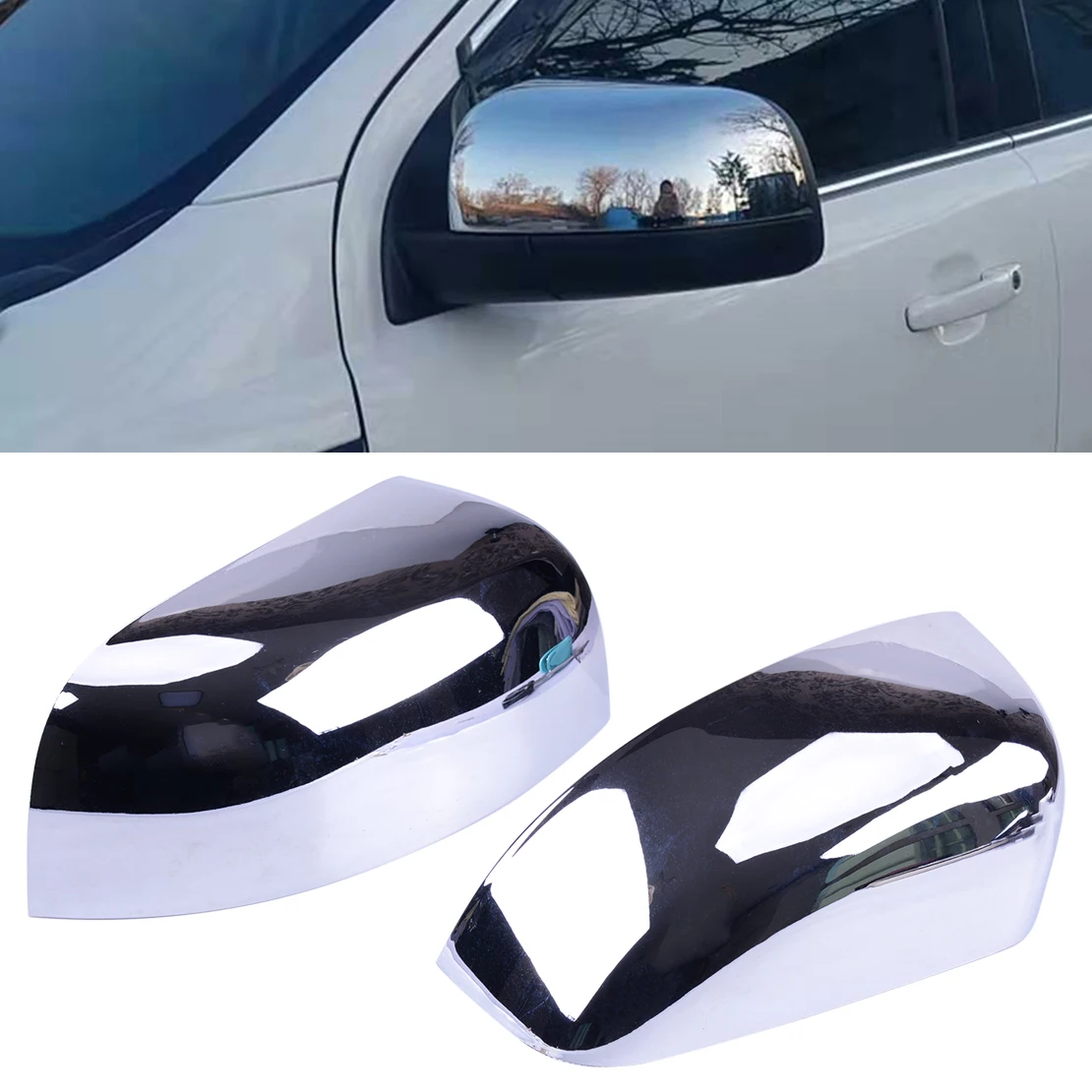 Dwcx 2pcs Chrome Rear View Side Mirror Cover Trim Fit For Ford Ranger