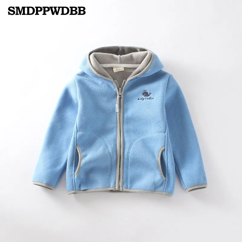Blue SMDPPWDBB/сезон весна-осень-зима; детская милая куртка из мягкого флиса для мальчиков; пальто; Верхняя одежда; кардиган; одежда; свитер - Цвет: Blue