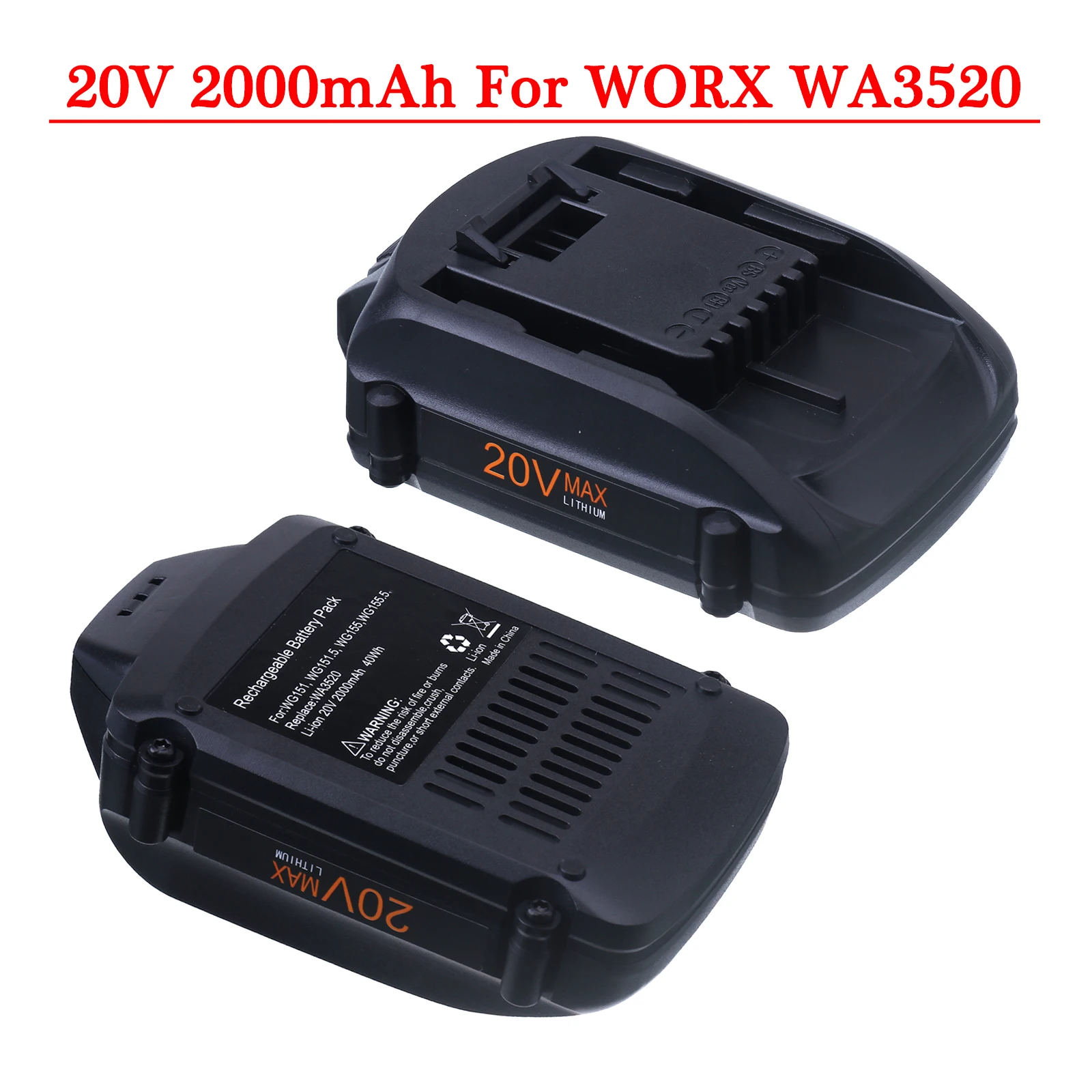 Сменный аккумулятор для Worx WA3578 батарея WG929.1 WG163 WG320 WX550L WX176L WX530L WX178L L50 20 в 2 0 Ач WA3525