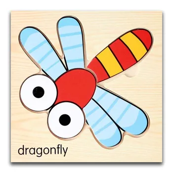 

Cartoon dragonfly Wooden Animal Transportation 3d Puzzle Jigsaw Wooden Toys For Intelligence Kids Baby Early Educational Toy