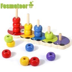 Fosmeteor Juguetes Educativos de educación temprana para niños, Juguetes Divertidos de aprendizaje y entretenimiento, juego de oruga, juguetes de bloques de construcción de columna