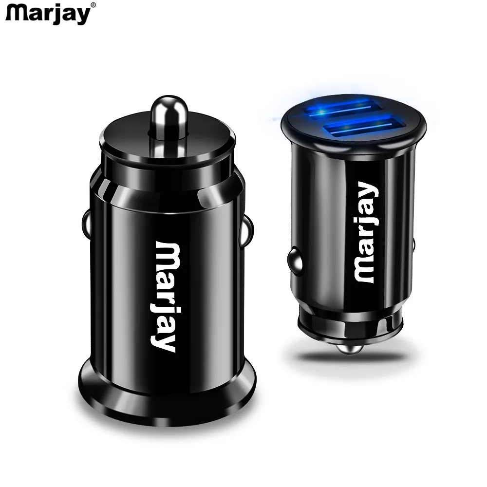 Marjay Mini USB Автомобильное зарядное устройство для мобильного телефона планшета 3.4A быстрое зарядное устройство автомобильное зарядное устройство двойной USB автомобильный адаптер зарядного устройства для телефона в автомобиле