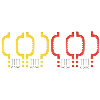 

2 set Safety Handrail Handle Solid Color Swing Set Child Safety Handle for Toy Combination Climbing Frame - Yellow & red