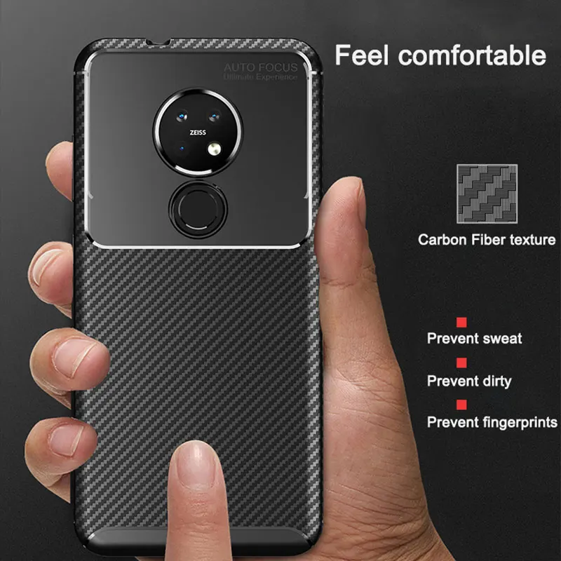 Чехол для телефона Nokia 7 2 чехол из углеродного волокна Мягкий силиконовый бампер