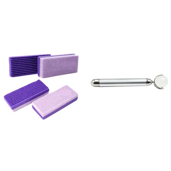 

4Pcs Foot Pumice Sponge Stone Pedicure with Face Massage Lifting Vibrating Natural Jade Stone Facial Beauty Tool