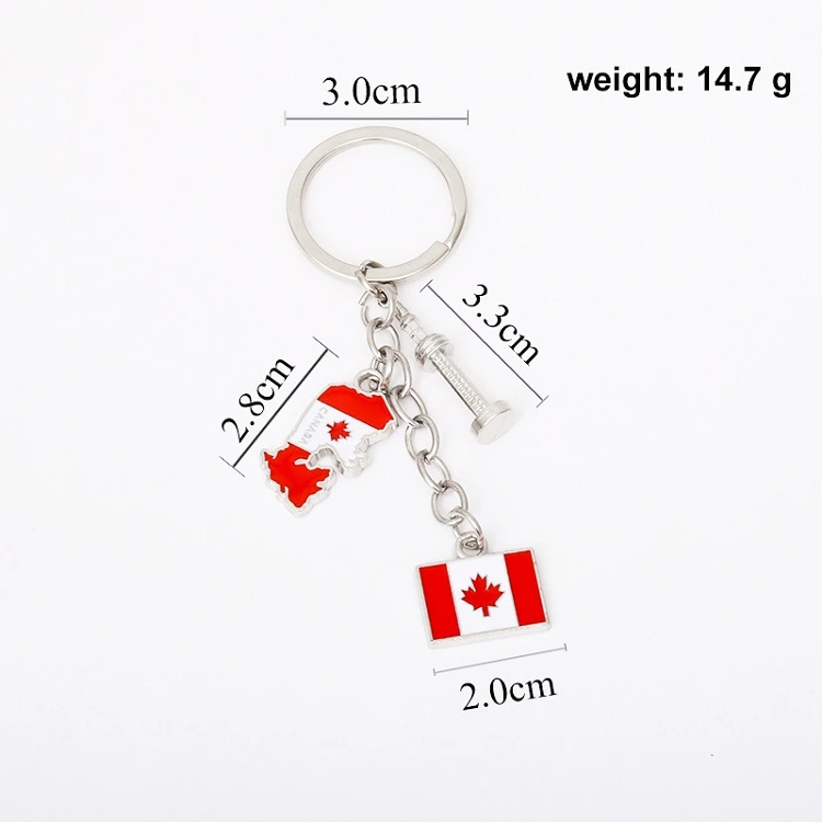 Porte Clés érable Coeur étincelant