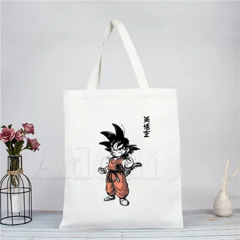 

Dragon Ball Z Goku Japanese Anime Unisex Handbags Custom Canvas Tote Bag Print Daily Use Reusable Travel Casual Shopping Bag