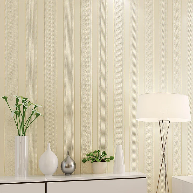 

Modern Minimalist Stripes Wallpaper Bedroom 3D Non-woven Wallpaper Living Room Television Background Wall Film And Television Wa