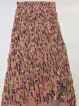 

French Lace Fabric With Sequence Sequin 2020 High Quality African Embroidery Lace Fabric Beautiful French Tulle Lace