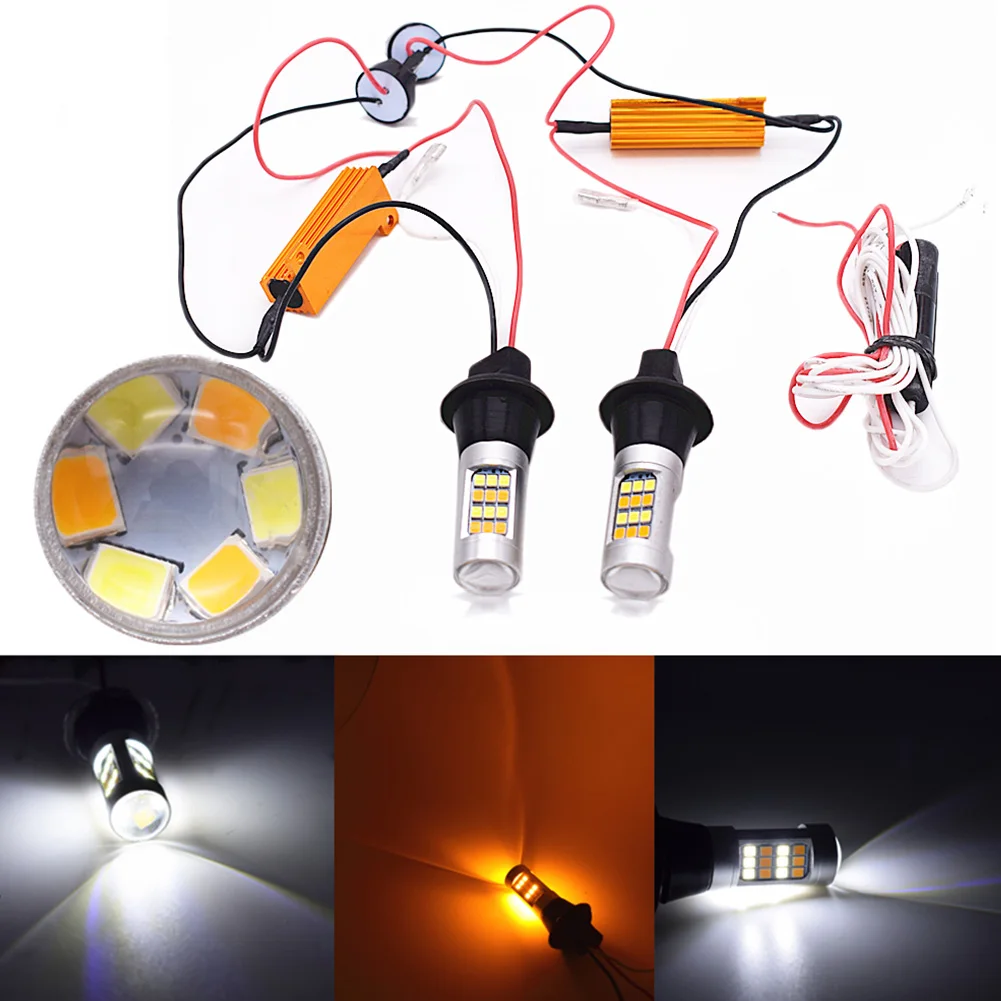 T20 W21W 7440 2835 42SMD двойной Цвет горки тормозной обратный сигнал поворота светильник лампы 360 градусов светильник угол