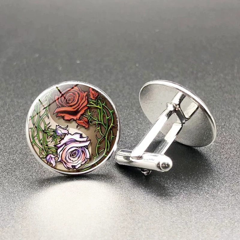 

Yin Yang Rose Flower Fashion Hot Cufflinks Popular Classic Cufflinks