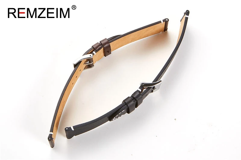 Premium Calfskin Leather Quick Release Watchband Strap - Elegant Wrist Accessory