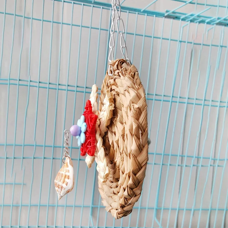 Попугай птица гнездо Висячие качели игрушки Brids швейная жевательная игрушка с подвесным зажимом клетка украшение