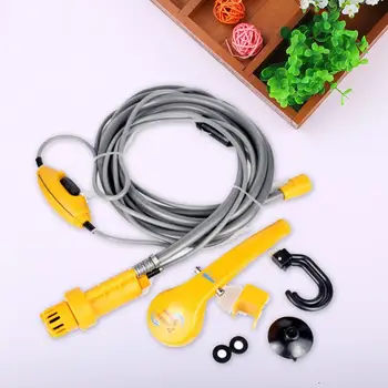 

Portable Shower Shower Head 12V Electric Rubber Yellow Car Car Outdoor Shower Caravan Washer with Water Pipe Van