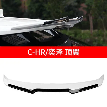 Для Toyota C-HR CHR ABS пластиковый Неокрашенный праймер цвет Задняя накладка на багажник крыша крыла губы спойлер для автомобиля - Цвет: Белый