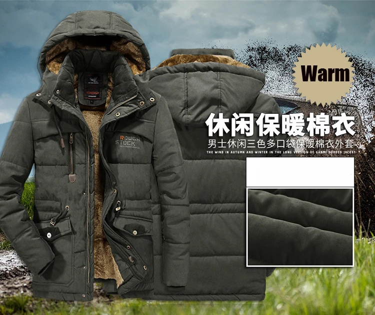 Winter Jacket Men Parka Coat Fashion Hooded Collar Mid-long Winter Coat Men Windbreaker Thick Warm Outerwear Plus Size7XL 8XL