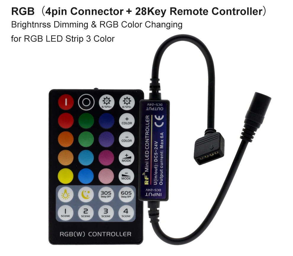 Новое поступление, Светодиодная лента RF control ler с пультом дистанционного управления для одного цвета/двойной белый/RGB/RGBW/RGB+ CCT светодиодные полосы света