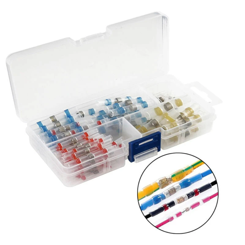 Waterproof Solder Seal Sleeve Heat Shrink Butt Wire Connectors Kit Insulated Electrical Terminals 50/100/150/200/300PCS | Обустройство