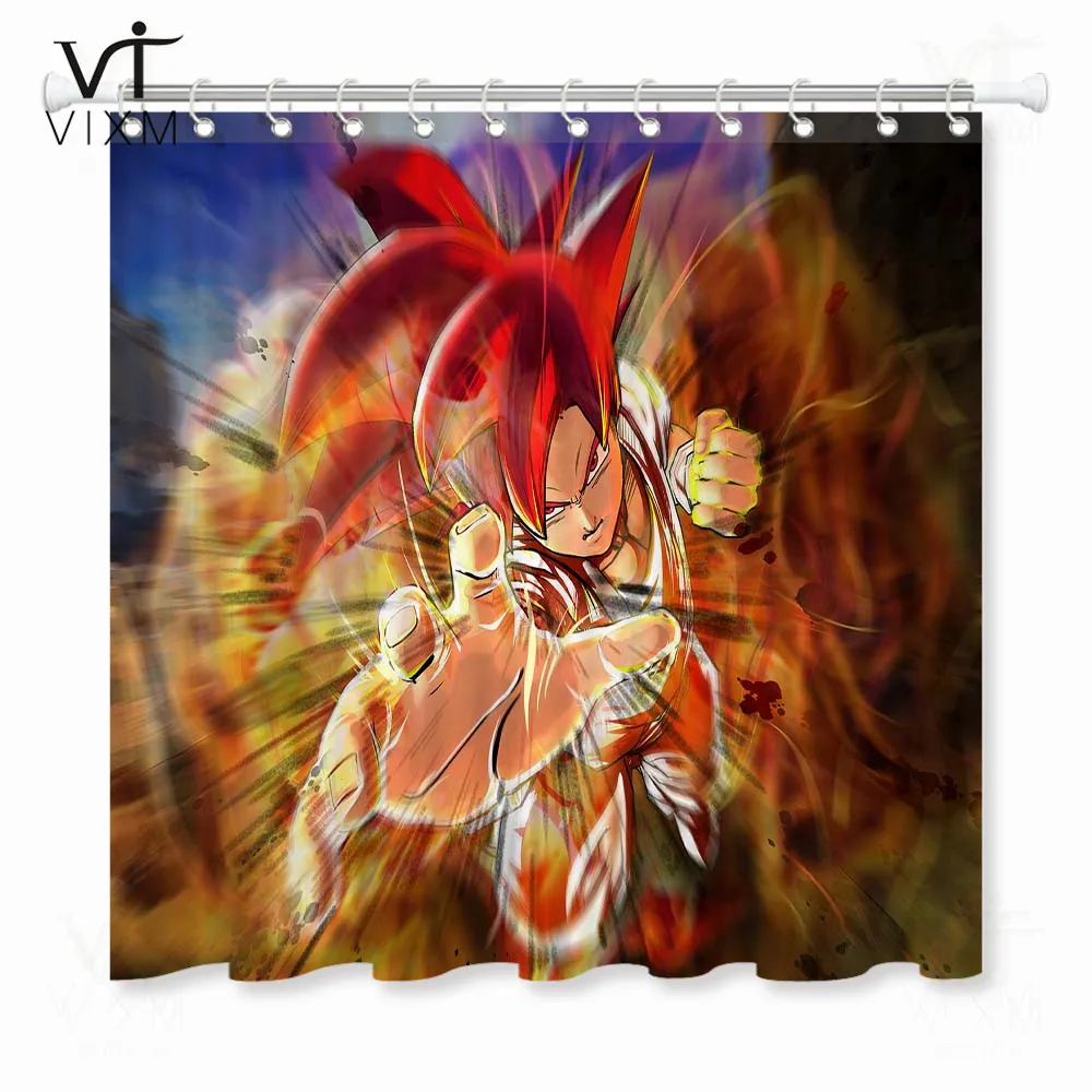 Vixm Dragon Ball Z занавеска для душа аниме Гоку ванная комната занавеска для душа водонепроницаемый полиэстер Fabirc для ванной Шторы Декор - Цвет: 73737