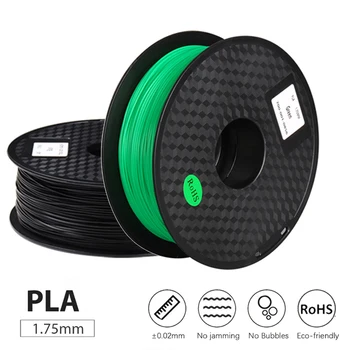

PLA Filament 3D Printer Materials 1.75mm 0.5KG Printing Filament Dimensional Accuracy +/-0.02mm 2 Colors Green Black