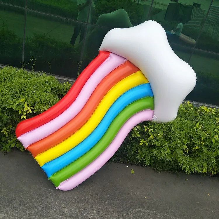 

Long-term Supply Currently Available PVC Thick Environmentally Friendly Inflatable Rainbow Floating Bed, Inflatable Recliner Flo
