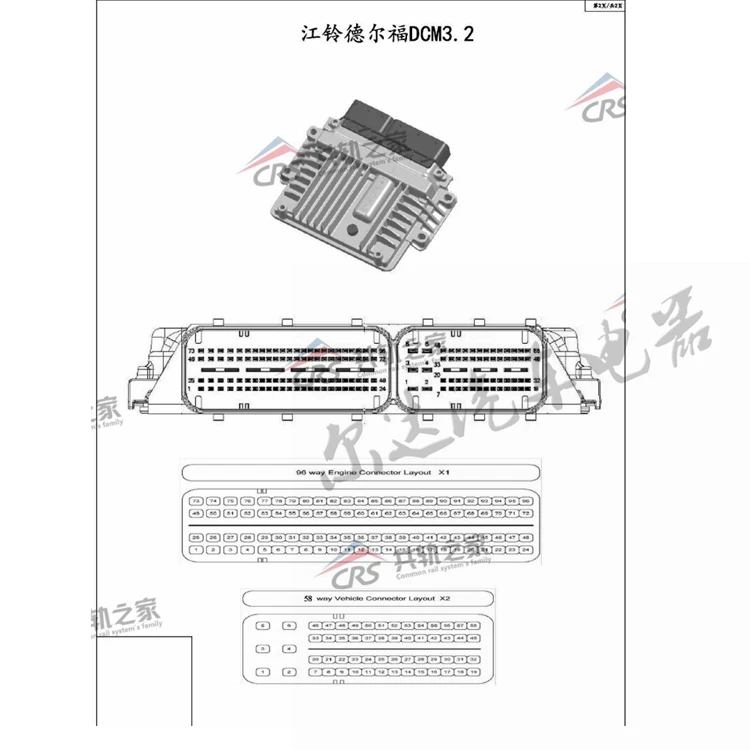 Компьютерная плата ECU DCM3.2 вилка и розетка 96 58-pin полная линия для Jiangling Kaiyun Kairui Delphi