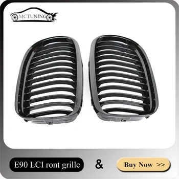 

E90 grille single line glossy black front racing grilles For B M W 3 seires E90 LCI 2008-2011 Auto bumper grille