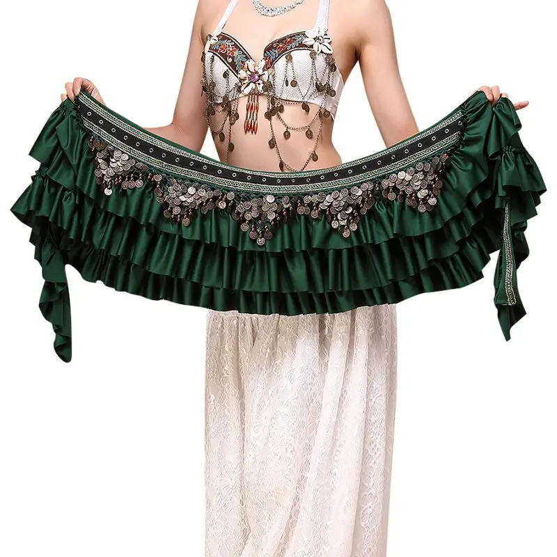 Belly Dance Waist Chain Retro Color Ding Copper Coin Hip Towel Loud And Long Waistband Tribal Belt