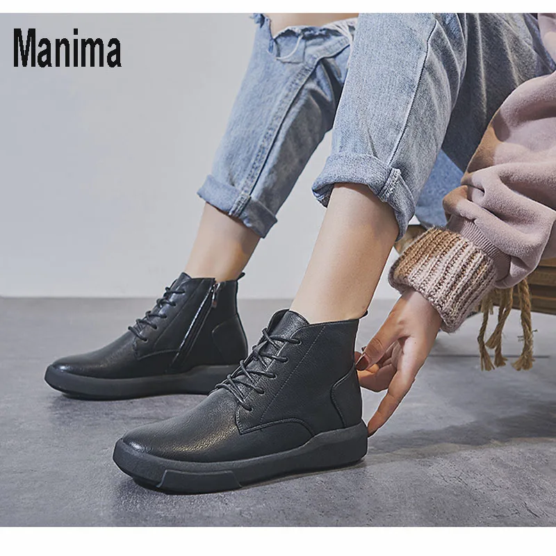 Manima/зимняя женская обувь; Ботинки Martin; Женские осенние ботильоны; Теплые женские ботинки с плюшевой подкладкой; Акция 2020|Полусапожки|   | АлиЭкспресс