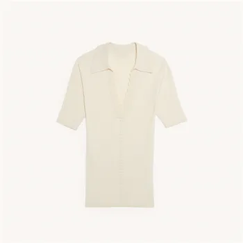 

2020 Spring New Lady Deep V Neck Short Sleeve Knitted Pullover Knitwear Top Casual Slim Female Clothing