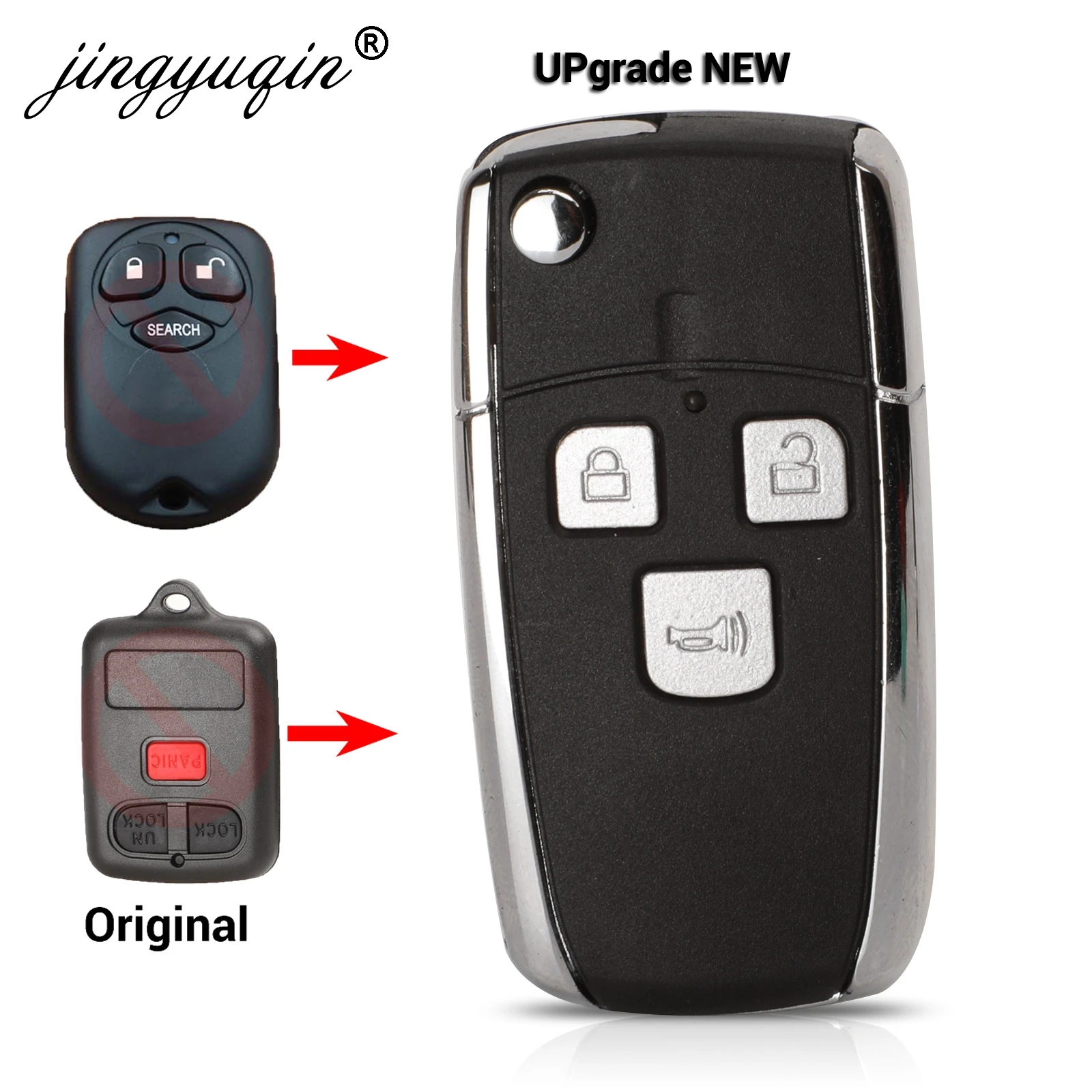 

for BYD F3 F3R Fit Toyota Vios Car Key 3 Buttons Uncut Brass Blade Modified Remote Blank Key Cover Shell