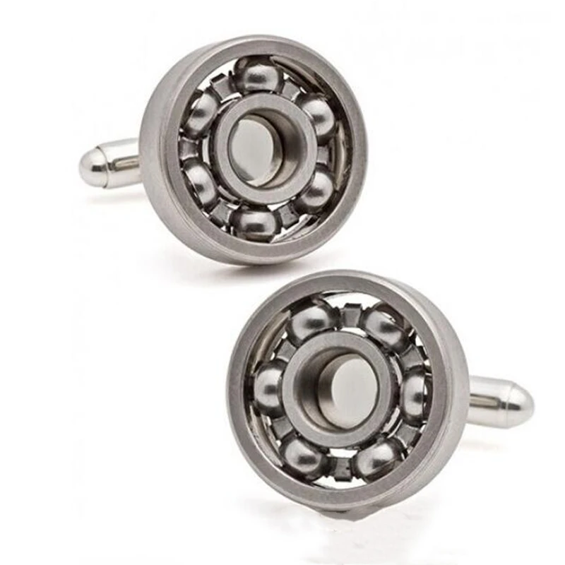 

Free shipping Ball Bearing Cufflinks Functional Rotatable Diversity of Mechanic Vintage Metal Color Bearing Design Cuff Links