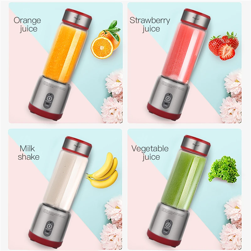 Cordless Electric Fruit Juicer Wireless Rechargeable Fruit Vegetable Mixing Blender Home Picnic Camping Juice Smoothies Maker 31