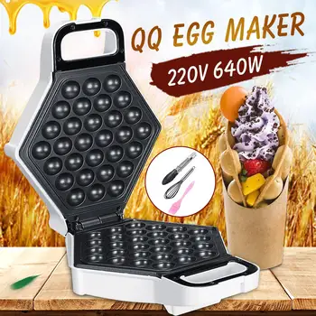 

220V Electric Chinese for Egg Bubble WaffleMaker Eggettes Puff Cake Iron HongKong for Egg Muffin Machine Oven Non-stick Plate