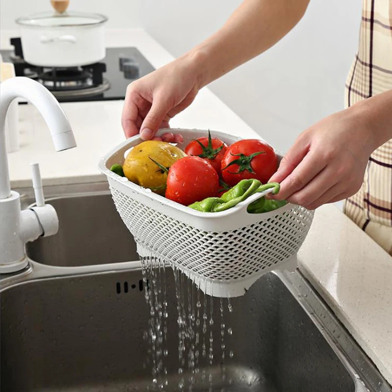 

Foldable Fruit Vegetable Washing Basket Strainer Portabl Silicone Colander Collapsible Drainer With Handle Kitchen Tools