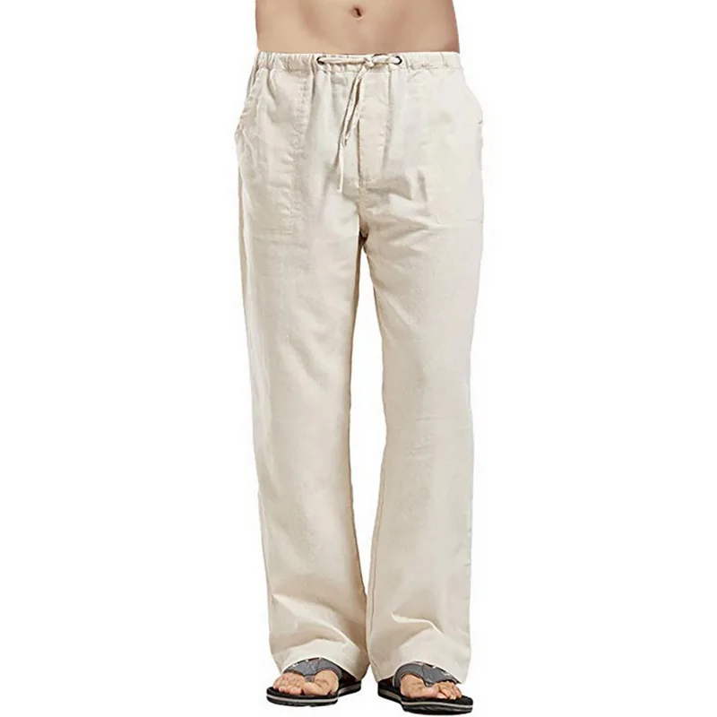 Cotton Linen Pants Casual Mens Trousers Drawstring Loose Pantalones Hombre Solid Straight Harem Pants Vintage Moletom Masculino Cotton Linen Pants Casual Mens Trousers Drawstring Loose Pantalones Hombre Solid Straight Harem Pants Vintage Moletom Masculino