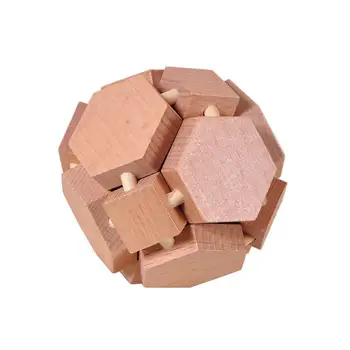 

Wooden Rhombus Puzzles Ball Kongming Lock Brain Teaser Educational Kids Toy