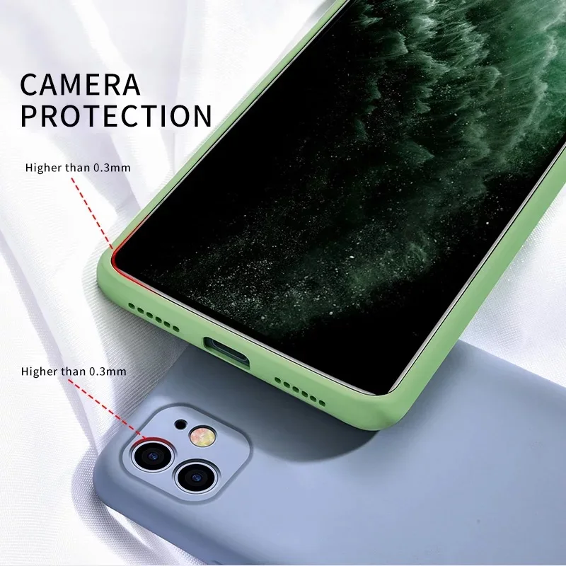 Liquid Silicone Case For iPhone 11 Pro XS Max XR X Original Soft Protection Cover For iPhone 12 Mini 6S 7 8 Plus SE 2 Phone Case