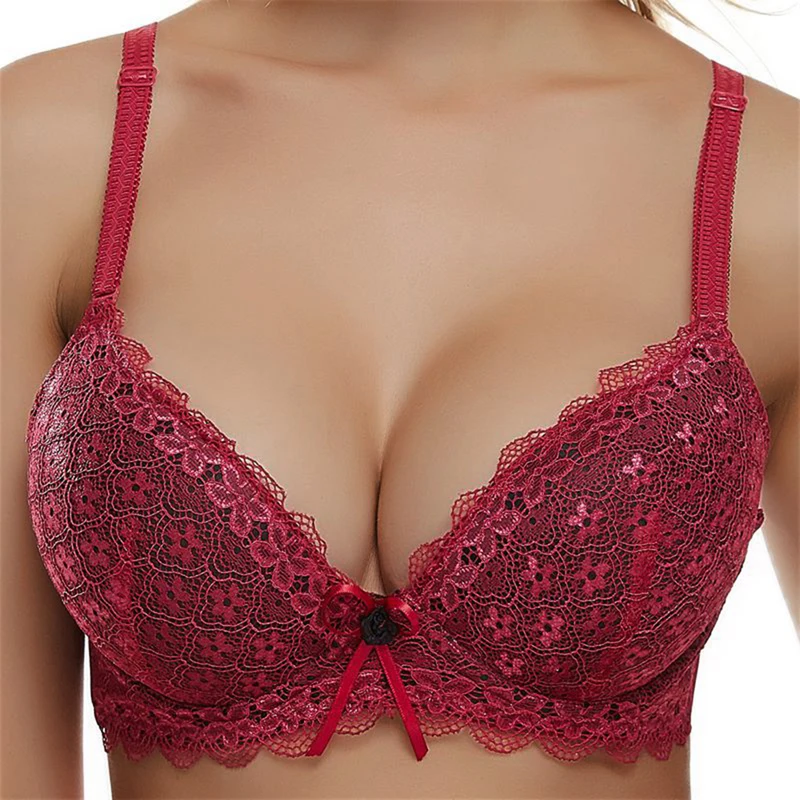 Sexy Women Lingerie Bras For Push Up Lace Floral Bra Supper Padded Bra Top Underwired Underwear Plus Size 85C-100C