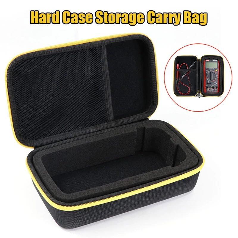 Черный Жесткий чехол EVA для хранения, водонепроницаемая Противоударная сумка с сетчатым карманом для защиты цифрового мультиметра F117C/F17B