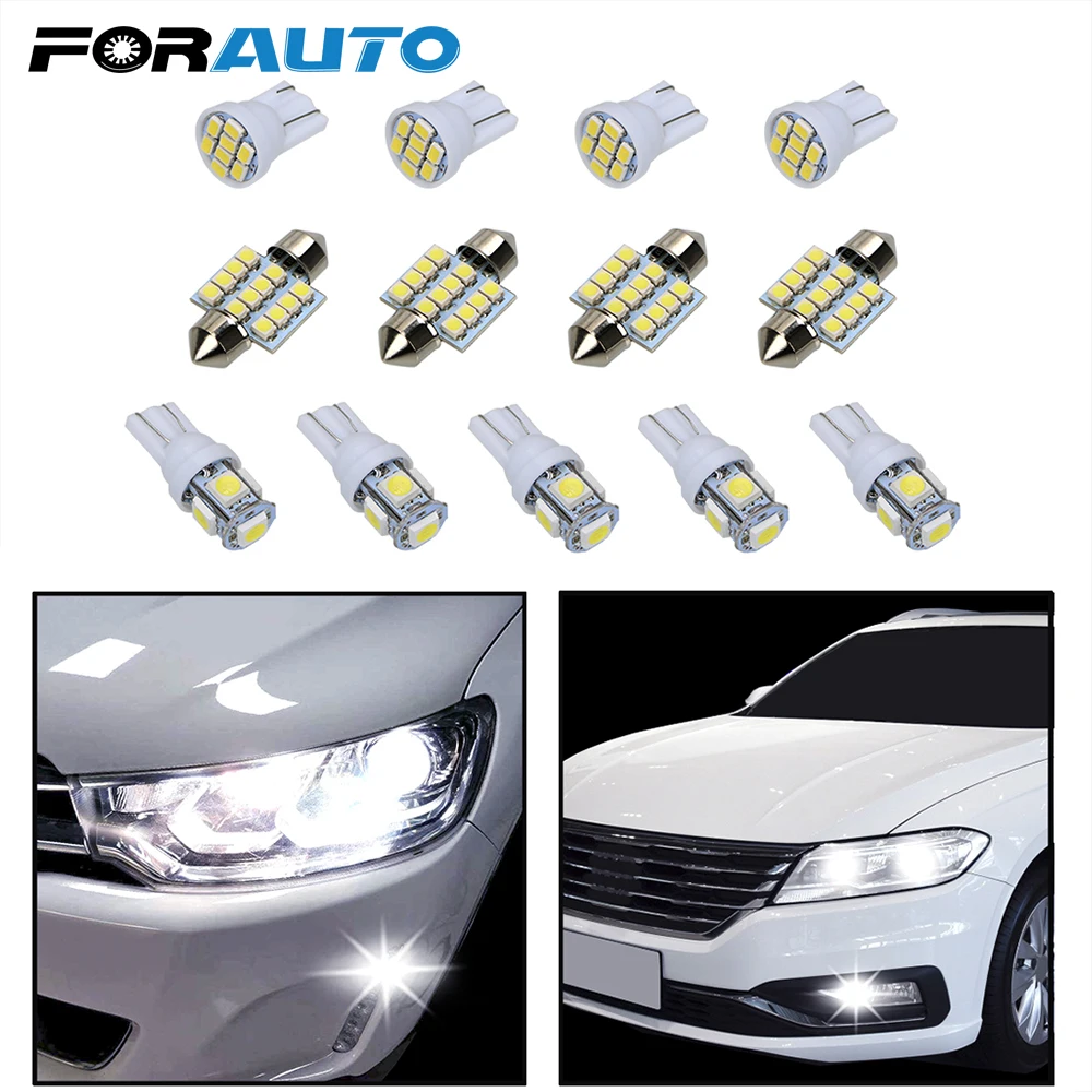 FORAUTO 13 шт. 31 мм 12smd T10 1206 8smd T10 5050 5smd маркер светильник номерного знака лампы светодиодный Габаритные фонари для автомобиля Чтение купольная лампа