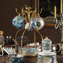 Кофейная кружка, чайный поднос, Dreamy Blue, пасторальный стиль, послеобеденный чай, керамический стеклянный кофейный сервиз, подсвечник с фильтром