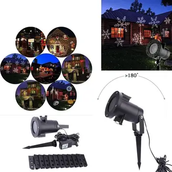 

12 Patterns Projection Lamp Christmas Outdoor Party Landscape Home Decoration