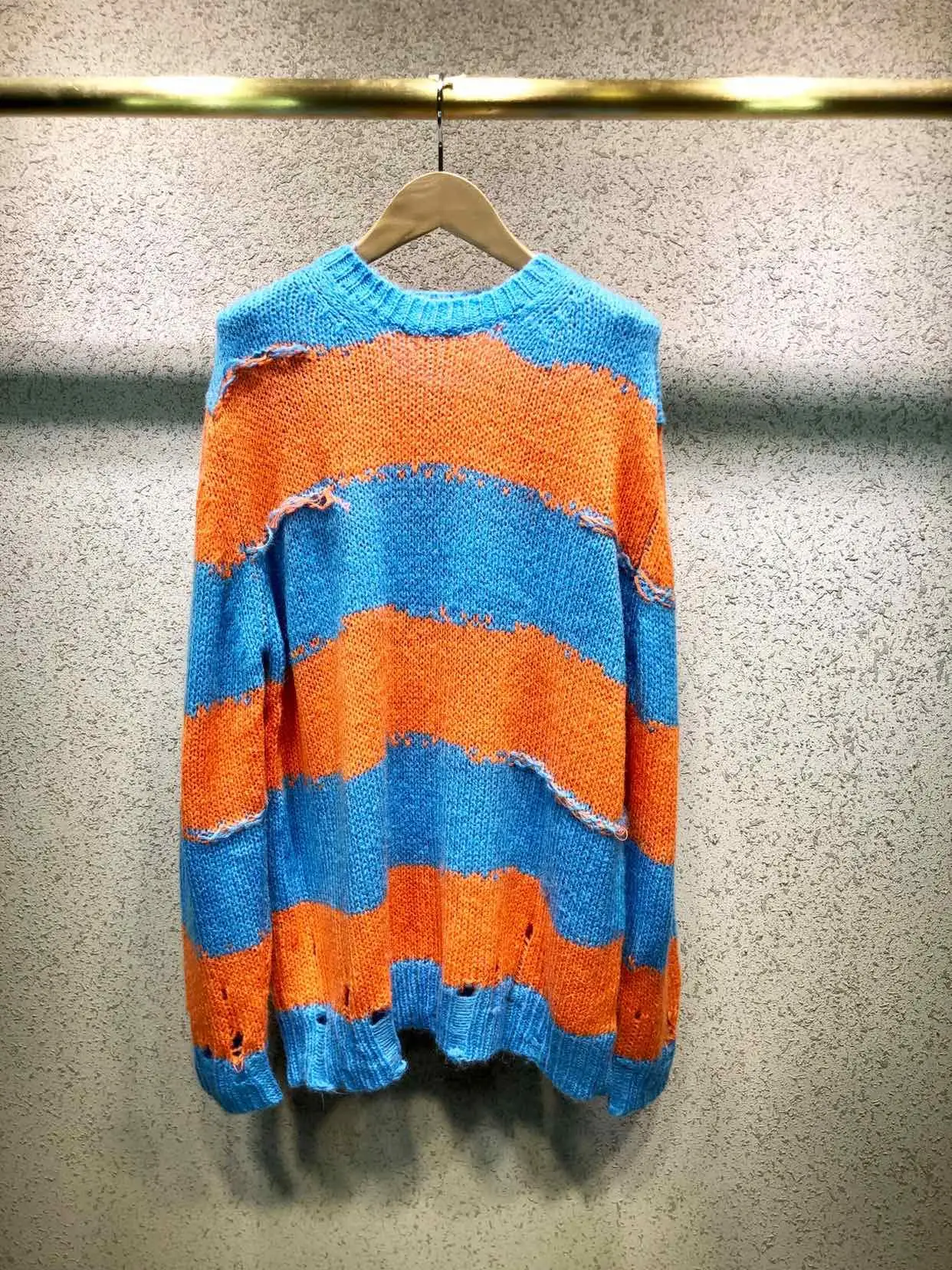 

2019 new ladies fashion long-sleeved sexy round neck color sweater 0802