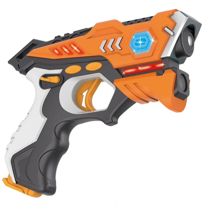 Новинка, инфракрасный лазерный игрушечный пистолет против стрельбы, светильник для игры в помещении и на улице, подарочный набор, детский подарок, детский Мультиплеер - Цвет: orange