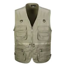 Хлопчатобумажная ткань-жилет среднего возраста, Мужская Рабочая одежда с несколькими карманами, мужской жилет весна и осень