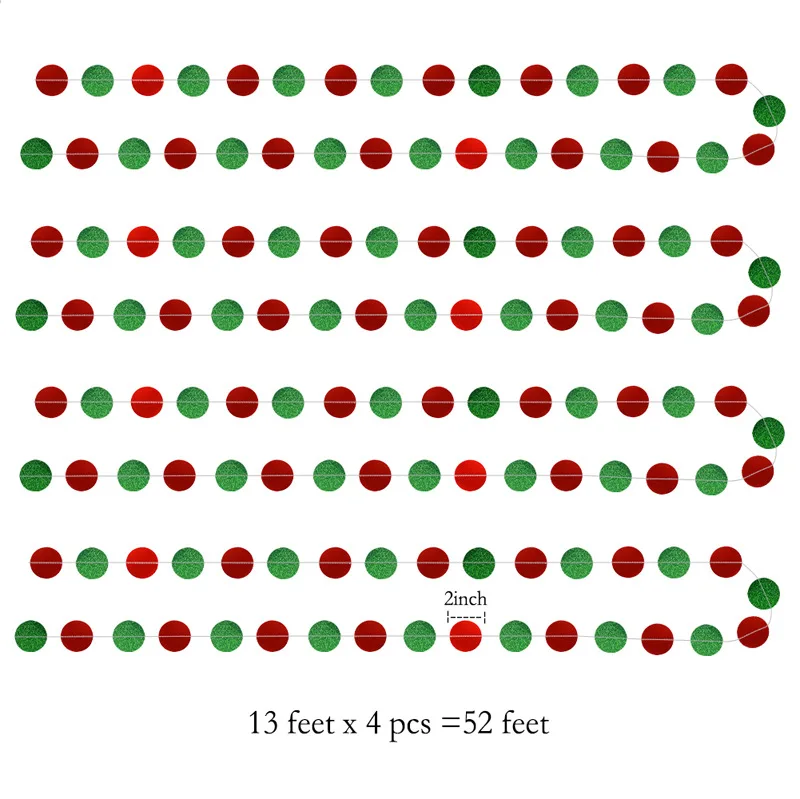4 метра блестящая Звезда круглая зеленая красная гирлянда Рождественский баннер с днем рождения свадебное украшение для вечеринки товары для рождественской вечеринки